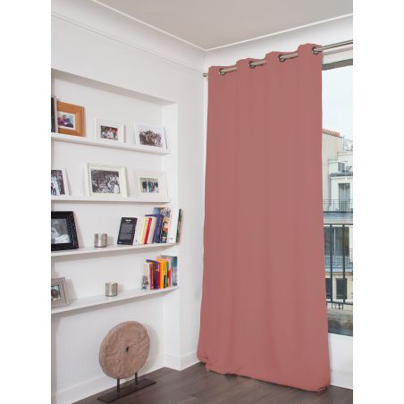 Rideau 3-en-1 Phonique Thermique Occultant Velours Venise Vieux rose MC343