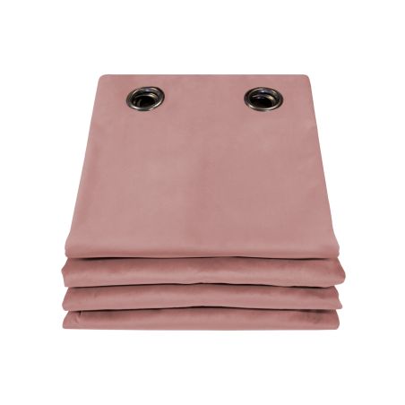 Rideau 3-en-1 Phonique Thermique Occultant Velours Venise Vieux rose MC343