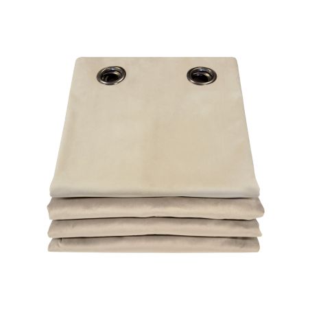 3in1 Lärmschutzvorhang mit Thermoisolierung Verdunkelung Samt Venise Beige MC15