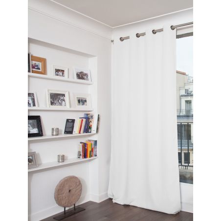 Rideau 3-en-1 Phonique Thermique Occultant Velours Venise Blanc MC720