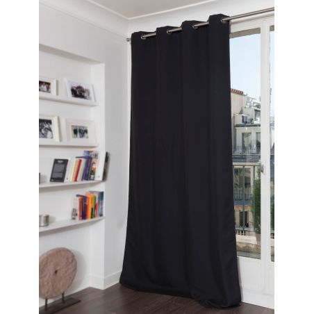 Rideau Occultant Aspect piqué coton Noir MC710