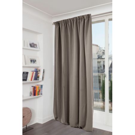 Rideau 3-en-1 Phonique Thermique Occultant Velours Venise Taupe MC740