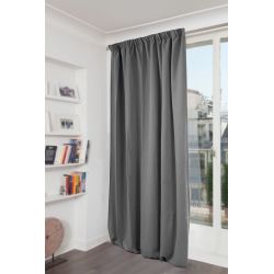 Rideau 3-en-1 Phonique Thermique Occultant Velours Venise Gris Stratus MC09