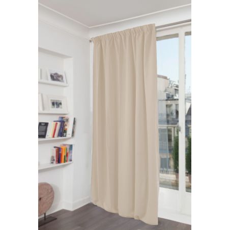 Rideau 3-en-1 Phonique Thermique Occultant Velours Venise Beige Darjeeling MC15