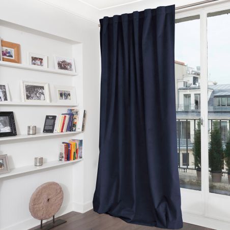 Rideau 100% Occultant Velours Venise Bleu Marine MC412