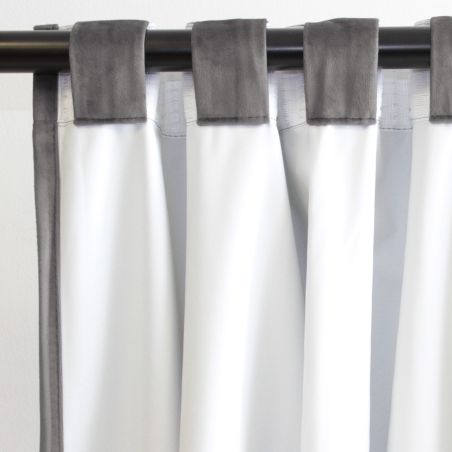 Rideau 100% Occultant Velours Venise Gris Stratus MC09