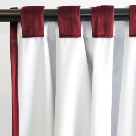 Rideau 100% Occultant Velours Venise Rouge Groseille MC214