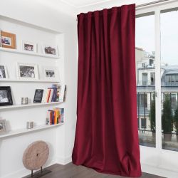 Rideau 100% Occultant Velours Venise Rouge Groseille MC214