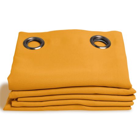 Rideau Occultant Aspect piqué coton Jaune Ocre MC215