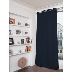 Rideau Thermique et 100% Occultant Velours Venise Bleu Marine MC412