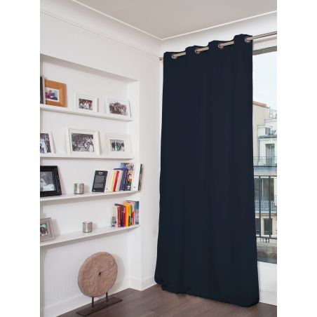 Rideau Thermique et 100% Occultant Velours Venise Bleu Marine MC412