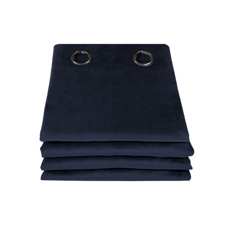 Rideau Thermique et 100% Occultant Velours Venise Bleu Marine MC412