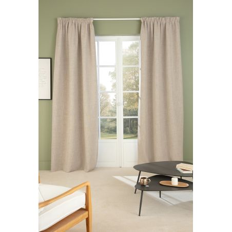 Rideau Thermique et 100% Occultant Mars Beige Ficelle MC632
