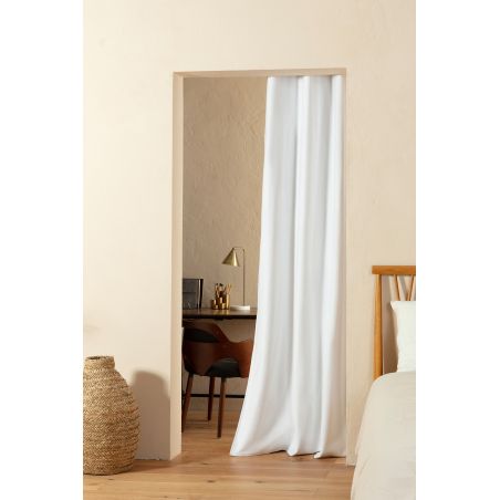 Rideau 4-en-1 Séparation de pièces Phonique Thermique Occultant Velours Venise Blanc MC720