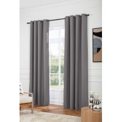 Rideau Occultant Aspect piqué coton Gris Stratus MC09