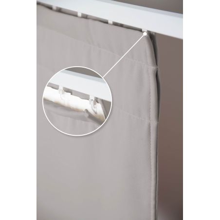 Rideau 4-en-1 Séparation de pièces Phonique Thermique Occultant Gris Galet MC17
