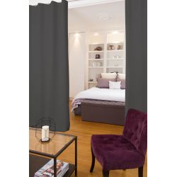 Rideau 4-en-1 Séparation de pièces Phonique Thermique Occultant Gris Métal MC732